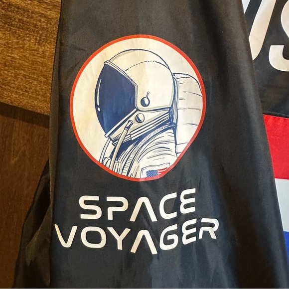 Chemistry Black Windbreaker with Red and Blue Accents - Picture 3 of 8